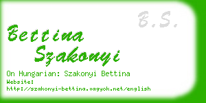 bettina szakonyi business card